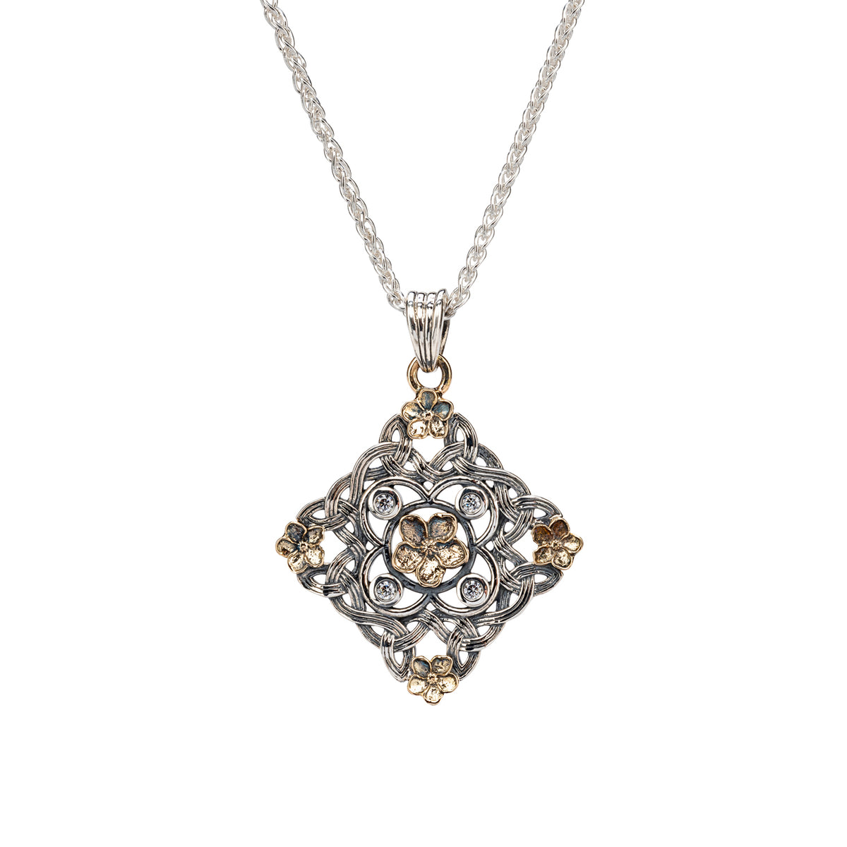 Silver and 10k Gold Celtic Pendant Keith Jack Keith Jack