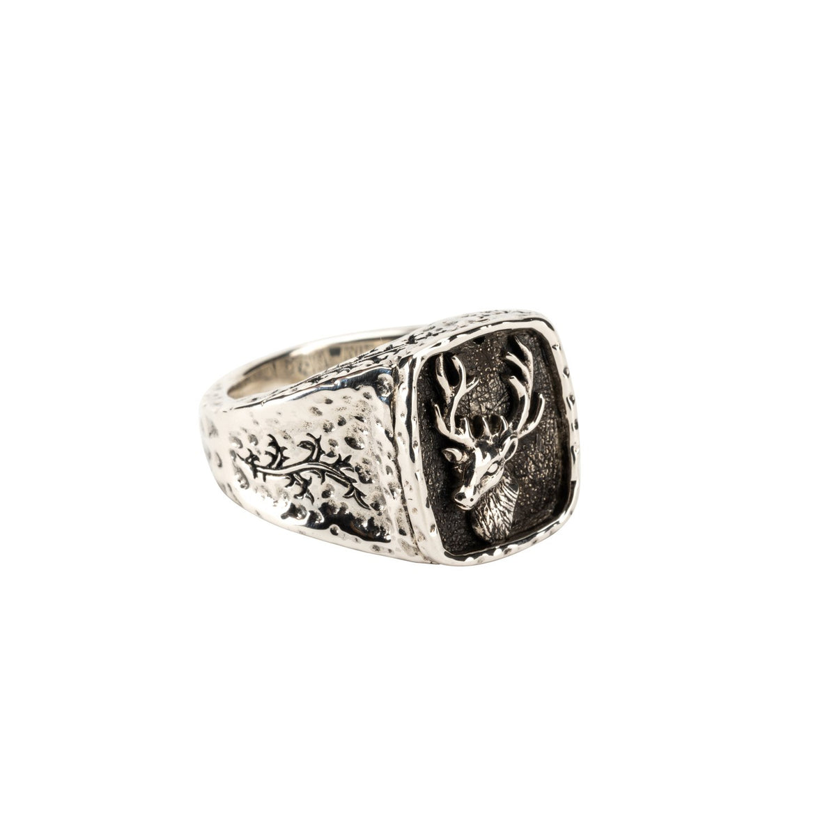 Silver Or Silver And Bronze Stag & Thistle Ring Large- Keith Jack ...