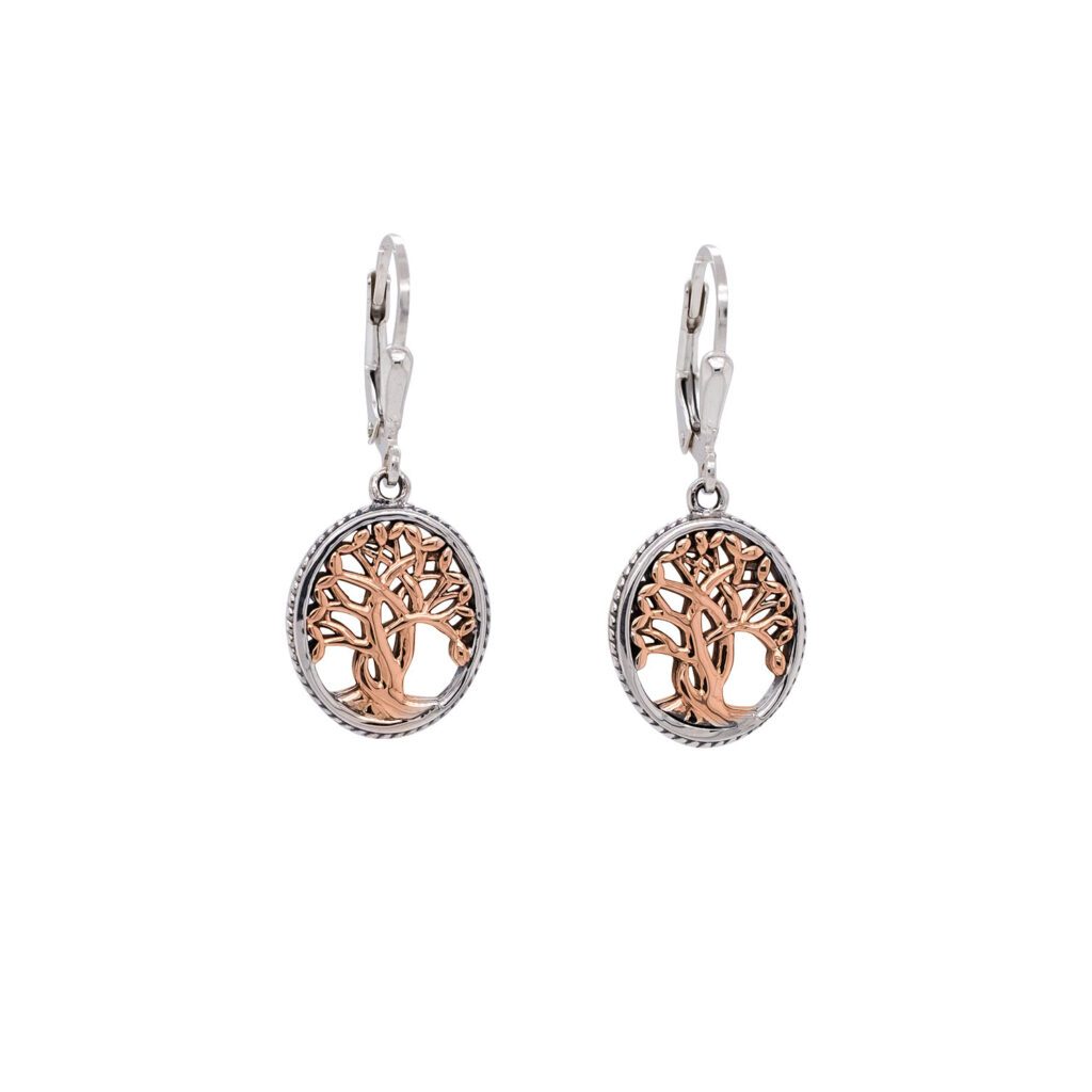 10k Yellow or Rose Gold Tree of Life Earrings Small Keith Jack