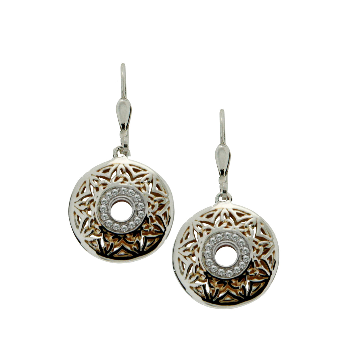 Silver with 22k Gilding Window to the Soul Gem Earrings-Keith Jack ...