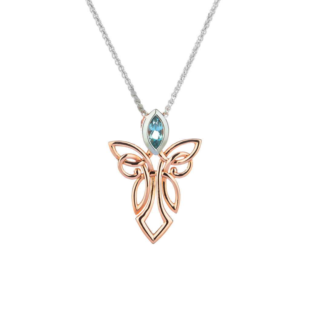 10k Gold Guardian Angel Pendant-Blue Topaz-Keith Jack – Keith Jack