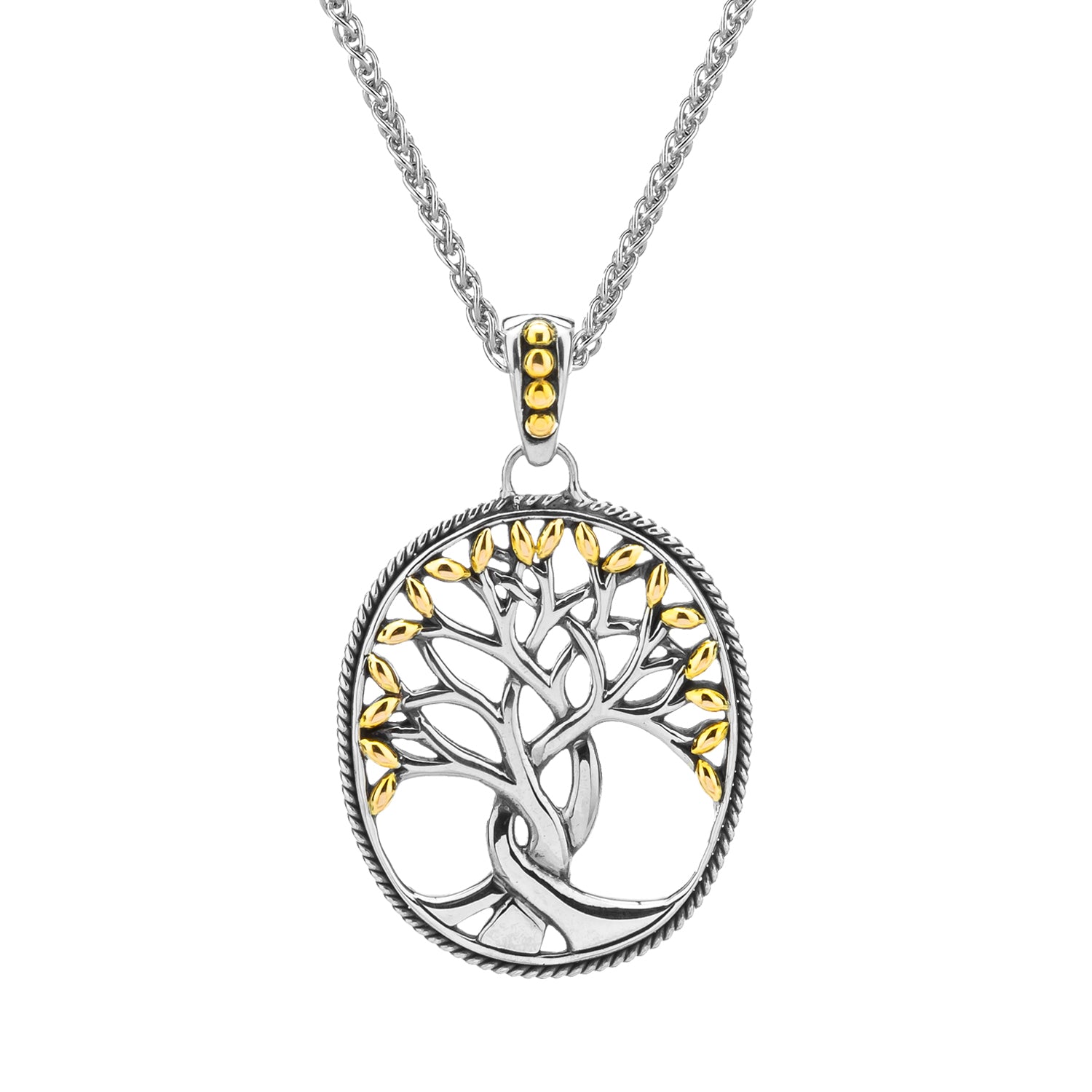 Tree of Life Sterling Silver and 18k Yellow Gold Pendant Keith