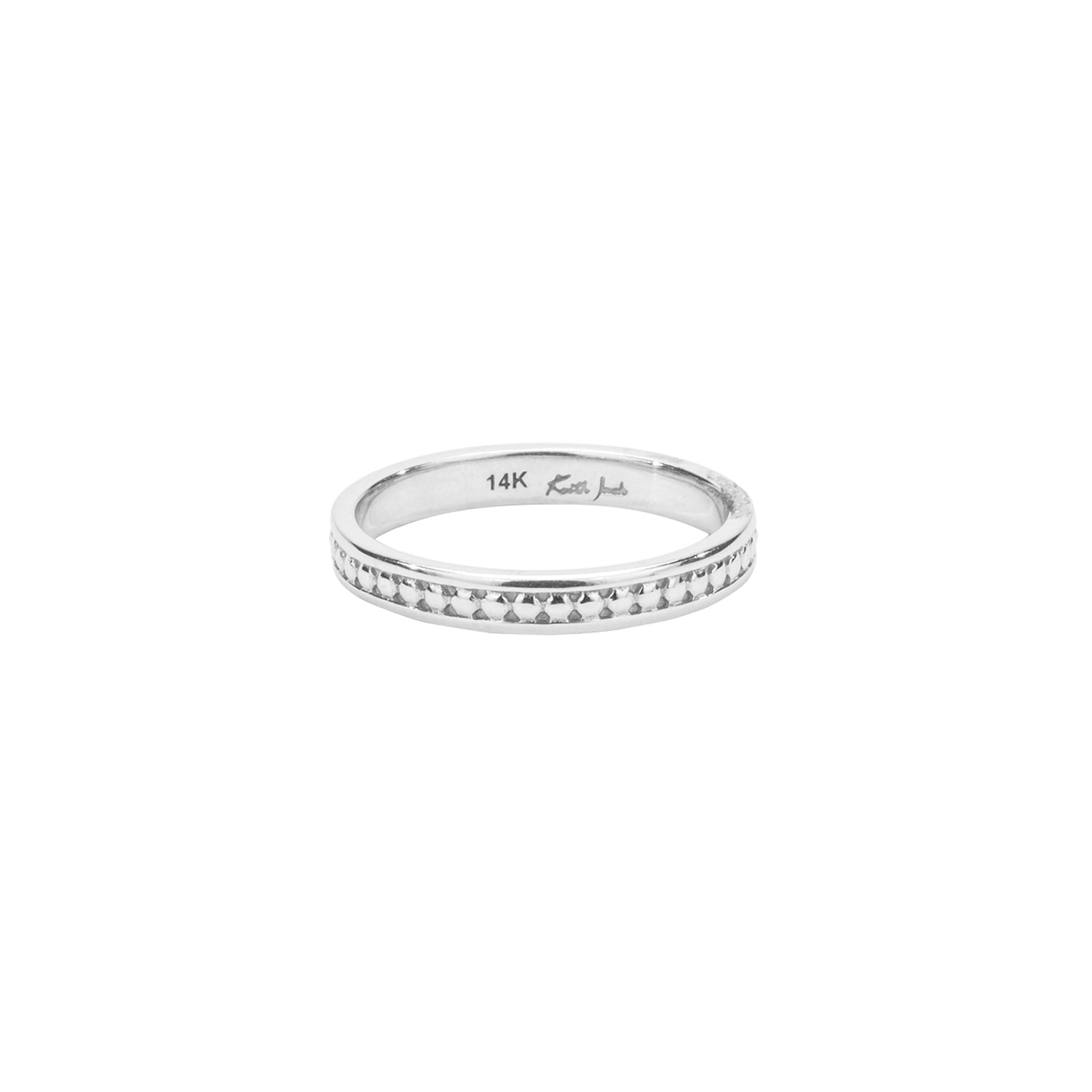 10k or 14k White Gold Beaded Narrow Ring Keith Jack – Keith Jack