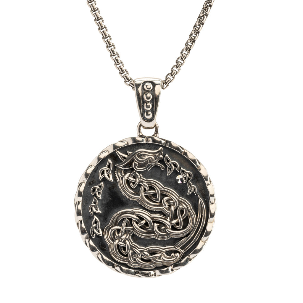 Silver and Bronze Medallion Reversible Dragon Pendant - Keith Jack ...