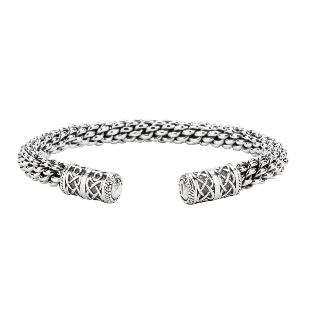 Silver Celtic Flexible Heavy Torc Bangle. Keith Jack | Keith Jack