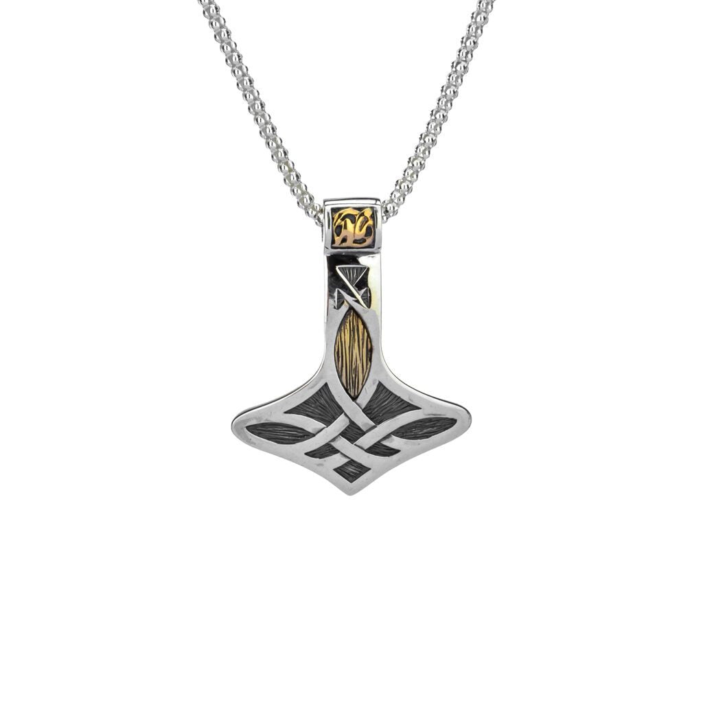 Thor's Hammer O-ring Necklace, Helm of Awe Mjolnir Pendant with Dragon –  TheNorseWind