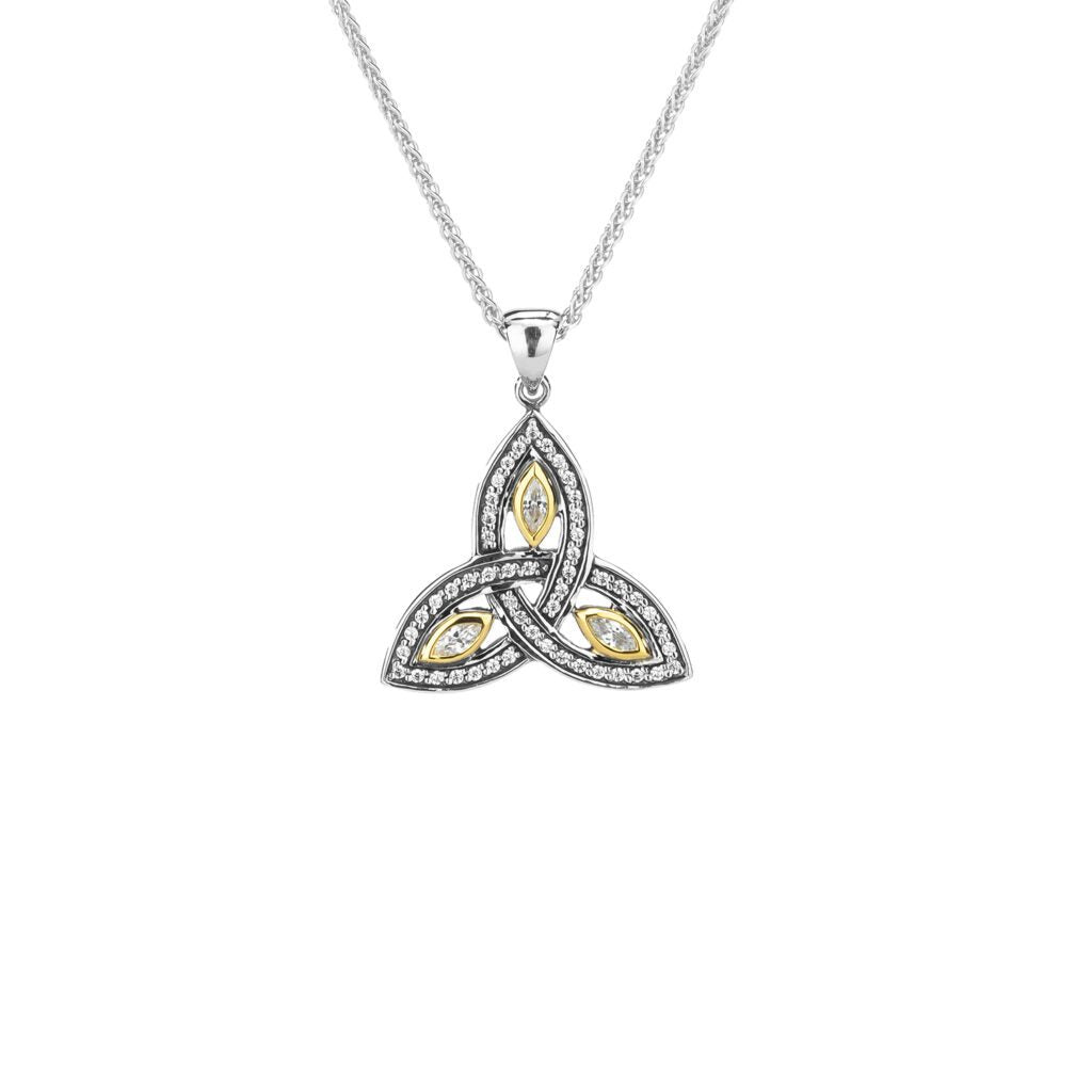 Diamond Trinity Knot Necklace and Stud Earring… | My Irish Jeweler