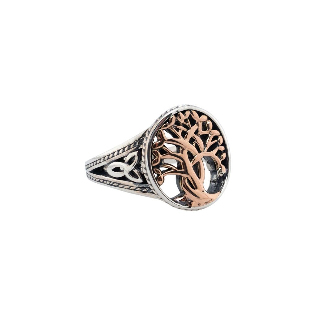 Band Of Life - Silver Ring With 18k Gold - Balinese Design