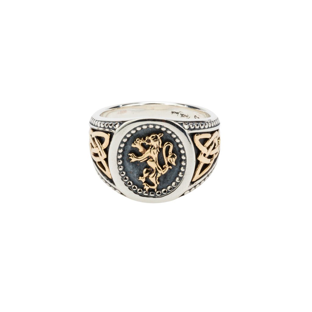 Celtic Scottish Lion Rampant Ring Silver 10k Gold Large
